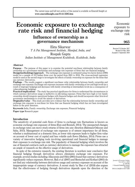 Understanding Exchange Rate Risk